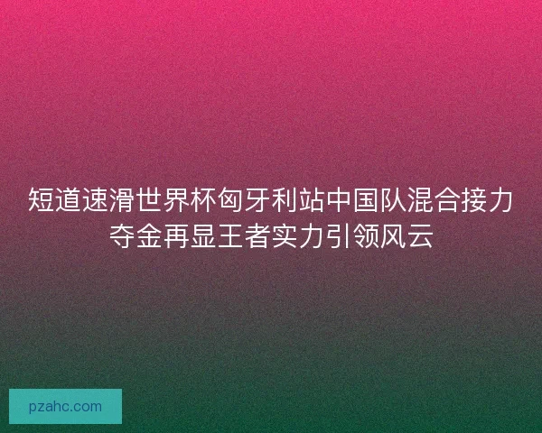 短道速滑世界杯匈牙利站中国队混合接力夺金再显王者实力引领风云